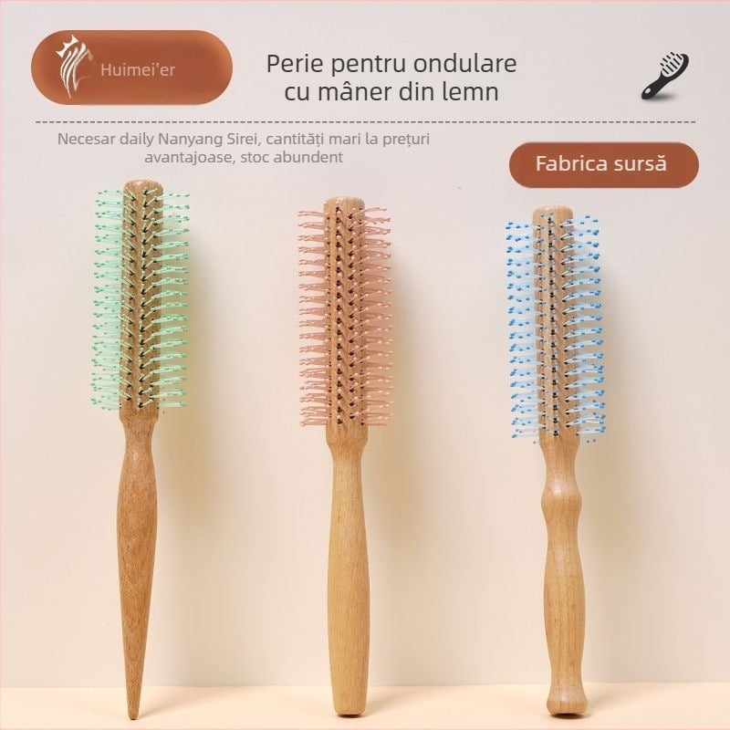 Pieptene din lemn pentru bucle cilindrice