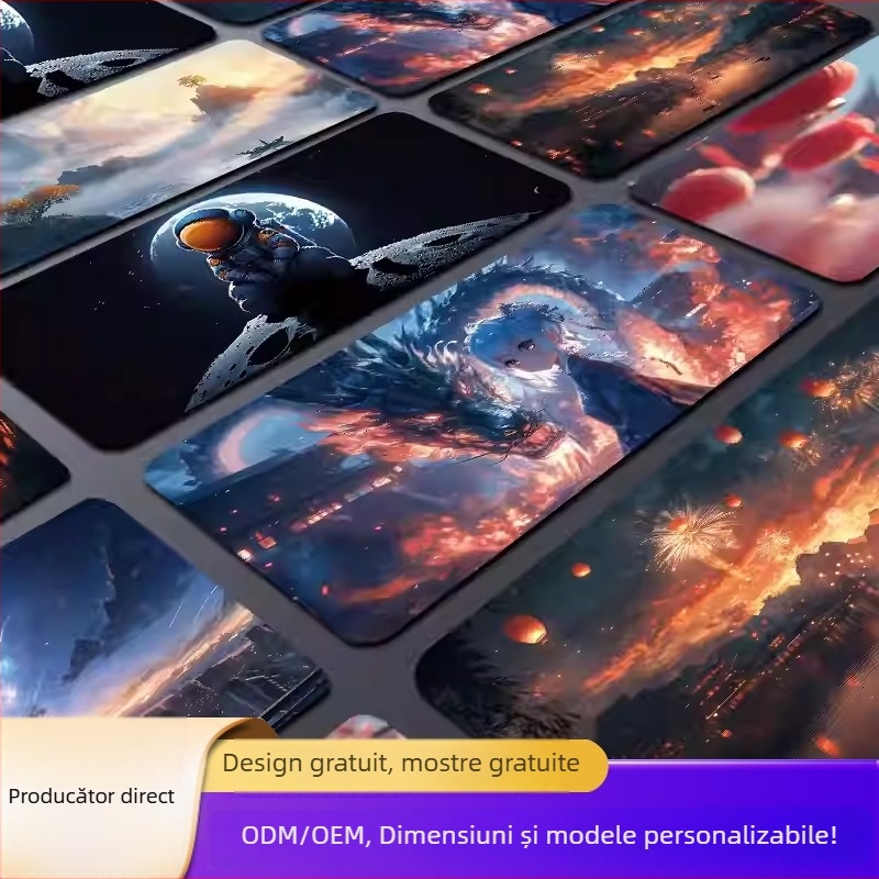 Pad de mouse, cu două fețe, anti-alunecare, din cauciuc, imprimare logo disponibilă