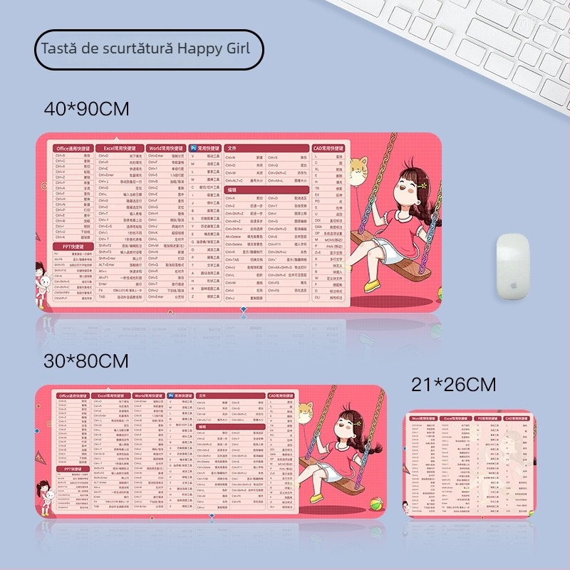 Pad de mouse, cu două fețe, anti-alunecare, din cauciuc, imprimare logo disponibilă