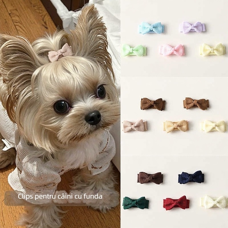 Accesoriu de păr pentru animale de companie cu fundă – clips de păr decorative
