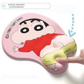 Pad de mouse cu suport pentru încheietură, cu bandă pentru încheietură (din cauciuc, cu o singură față, turnare din plastic)