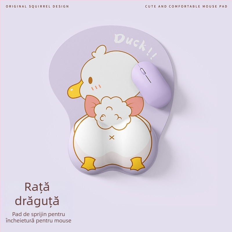 Pad de mouse cu suport pentru încheietură, cu bandă pentru încheietură (din cauciuc, cu o singură față, turnare din plastic)