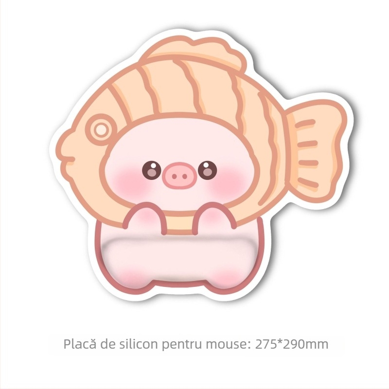 Pad de mouse cu suport pentru încheietură, cu bandă pentru încheietură (din cauciuc, cu o singură față, turnare din plastic)