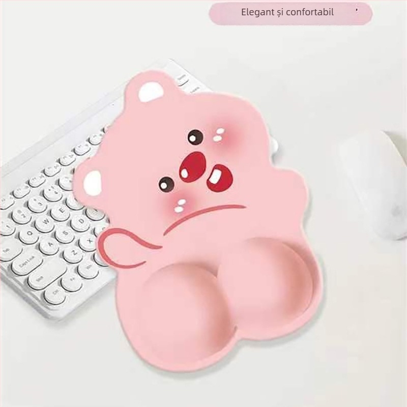 Pad de mouse cu suport pentru încheietură, cu bandă pentru încheietură (din cauciuc, cu o singură față, turnare din plastic)