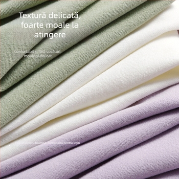 Set de pijamale feminin, top cu mânecă lungă și pantaloni, pentru toamnă-iarnă, poliester 90–95%, greutate țesătură 121–140 g/m2, guler rotund, pentru uz casnic