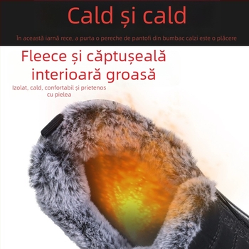 Papuci de casă – Pull back cu căptușeală din fleece pentru iarnă, unisex, talpă PU, îngroșate