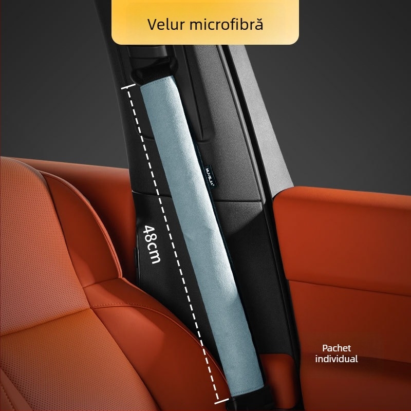 Protecție de umăr a centurii de siguranță auto din velur, design extins, universal pentru toate anotimpurile, cu procesare personalizată și imprimare logo; marca Cool Car Jun; greutate 0,2 kg