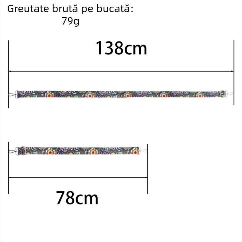 Curea de geantă 3,8 cm lățime, poliester, respirabilă, ultraușoară, reduce sarcina, culoare solidă