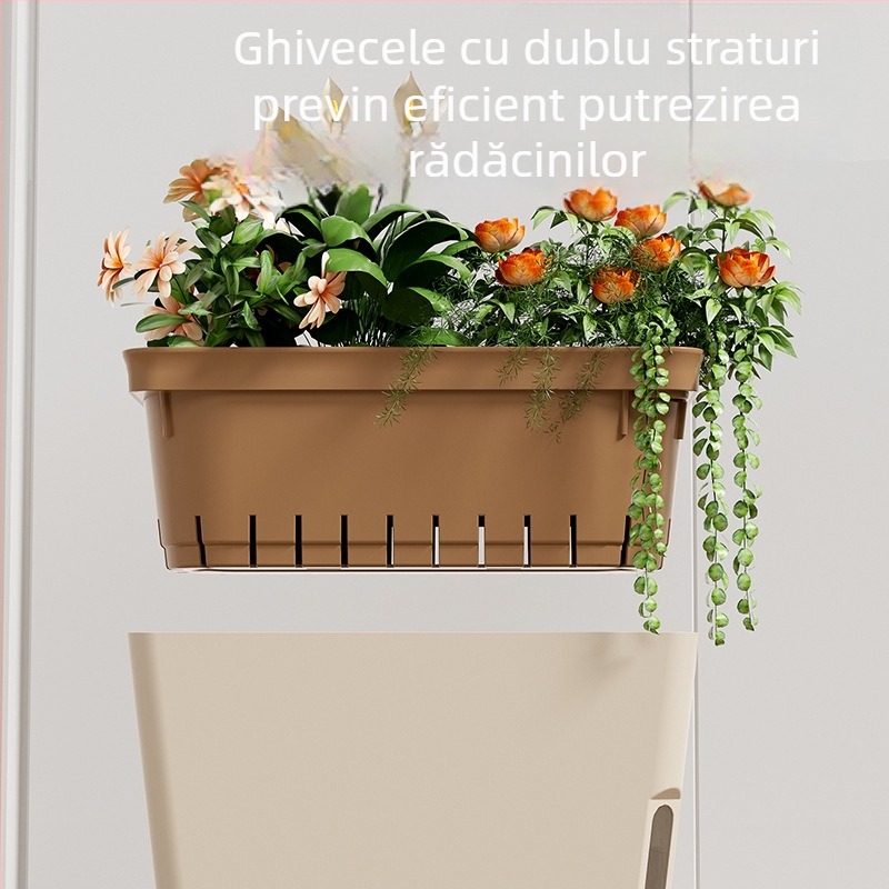 Ghiveci auto-udare din plastic, turnare prin injecție, design cu mai multe găuri, pentru birou