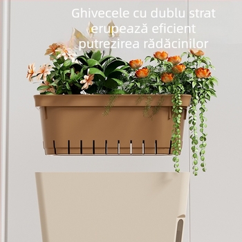 Ghiveci de flori din plastic, auto-udare, cu mai multe găuri, turnat prin injecție