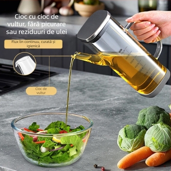 Hyvar recipient sticlă pentru ulei, etanș, bucătărie – sosuri (soia), oțet și ulei