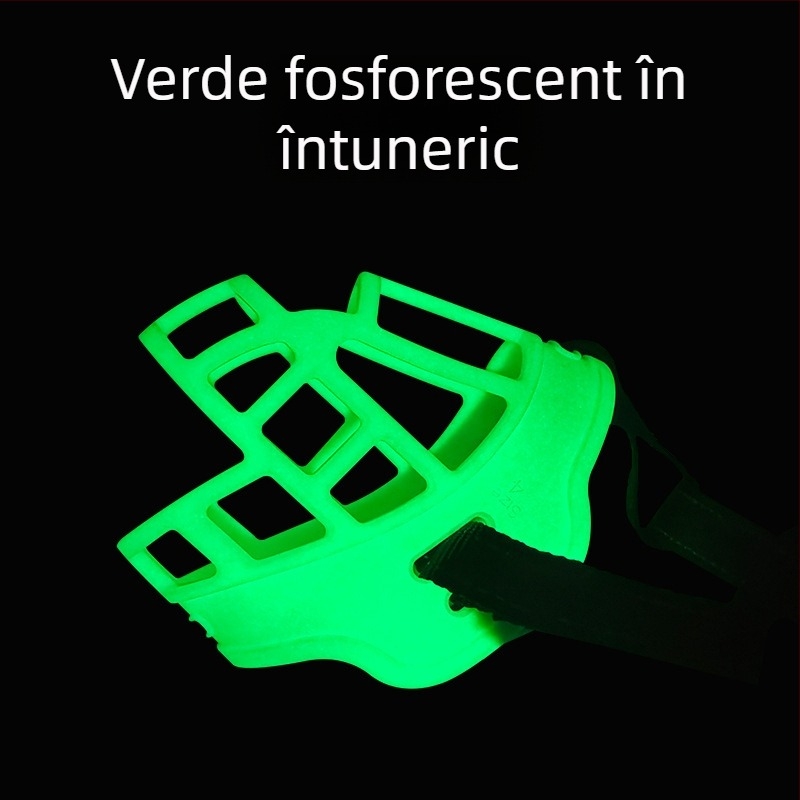 Muzzle din plastic pentru câine, siguranță fosforescentă pentru noapte, reglabil, previne mușcătura, lingerea și hrănirea.