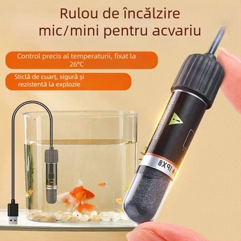 Bară de încălzire pentru acvariu, termostat USB (sticlă, 10W, Ql-222)