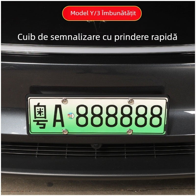 Ramă pentru plăcuța de înmatriculare pentru Tesla Model Y (versiunea nouă) – plastic, compatibil SUV, brand Mingshi