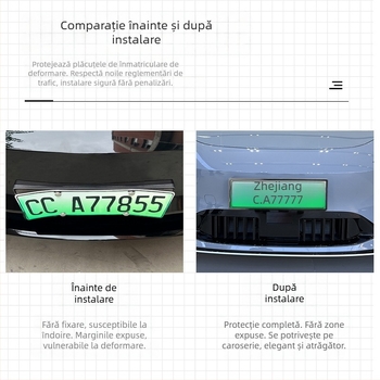Ramă de plăcuță de înmatriculare pentru Equation Leopard Titanium 7 – Plastic, Compatibil cu noile reglementări de trafic, Protecție a plăcuței de înmatriculare