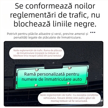 Ramă de plăcuță de înmatriculare pentru Equation Leopard Titanium 7 – Plastic, Compatibil cu noile reglementări de trafic, Protecție a plăcuței de înmatriculare