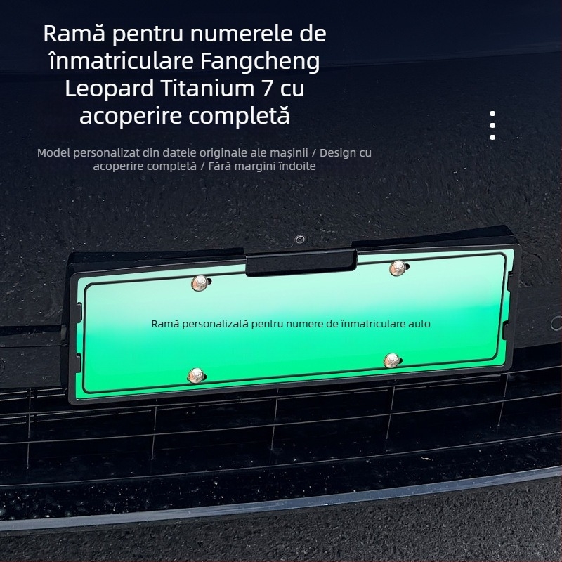 Ramă de plăcuță de înmatriculare pentru Equation Leopard Titanium 7 – Plastic, Compatibil cu noile reglementări de trafic, Protecție a plăcuței de înmatriculare
