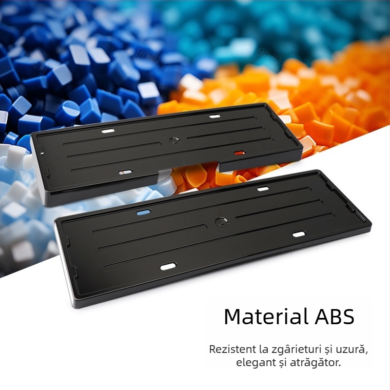 Ramă de plăcuță de înmatriculare pentru Equation Leopard Titanium 7 – Plastic, Compatibil cu noile reglementări de trafic, Protecție a plăcuței de înmatriculare