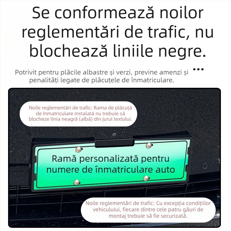 Ramă de plăcuță de înmatriculare pentru Equation Leopard Titanium 7 – Plastic, Compatibil cu noile reglementări de trafic, Protecție a plăcuței de înmatriculare
