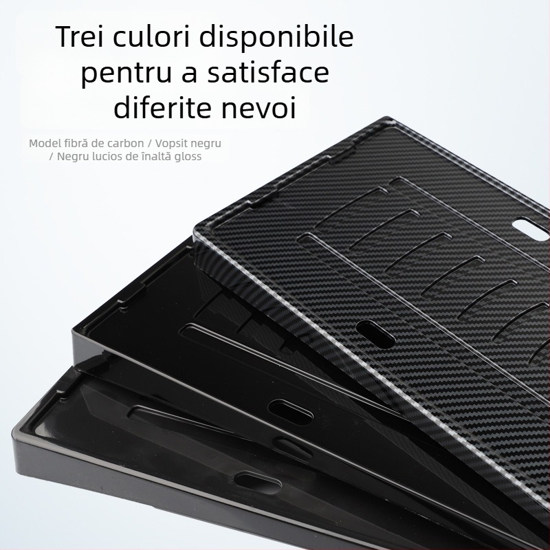 Ramă de plăcuță de înmatriculare pentru Equation Leopard Titanium 7 – Plastic, Compatibil cu noile reglementări de trafic, Protecție a plăcuței de înmatriculare