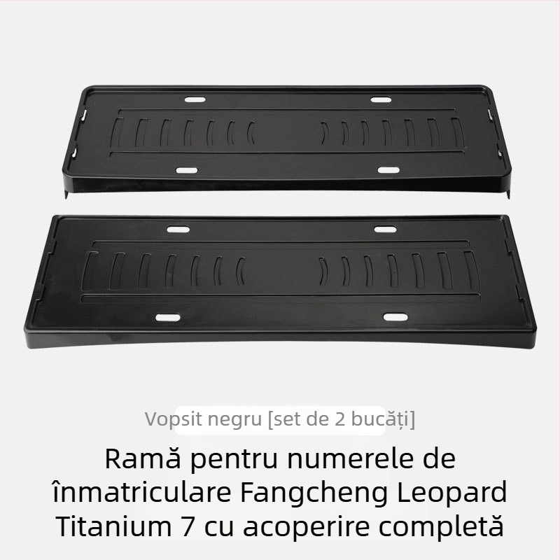 Ramă de plăcuță de înmatriculare pentru Equation Leopard Titanium 7 – Plastic, Compatibil cu noile reglementări de trafic, Protecție a plăcuței de înmatriculare