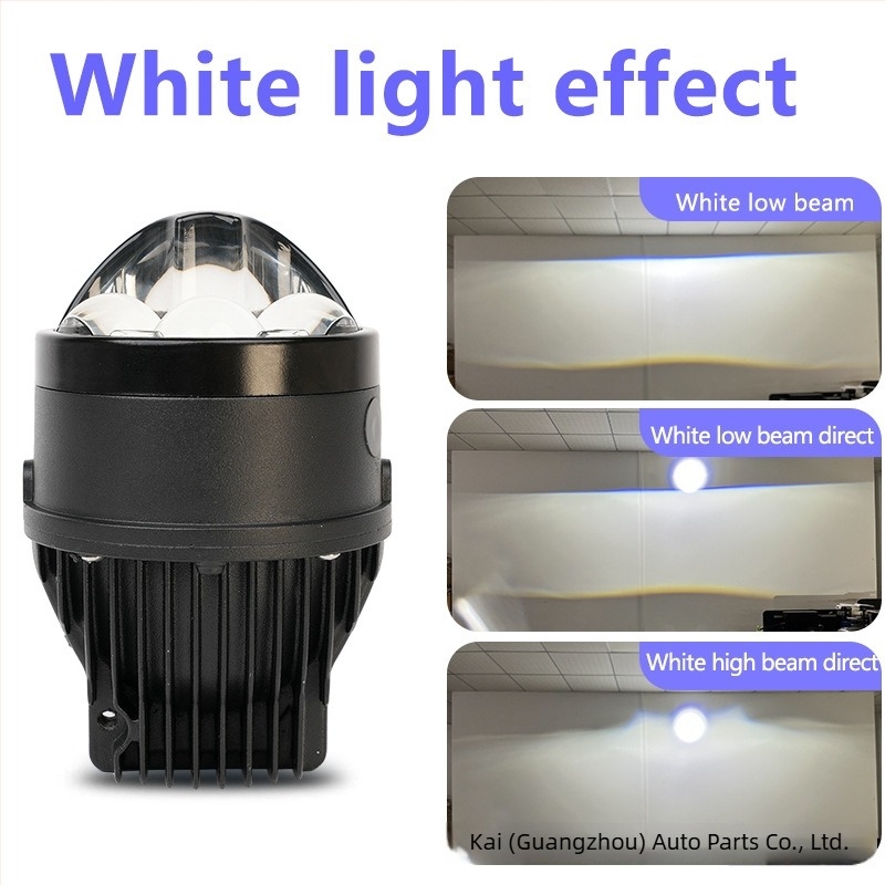 X5 LED de ceață cu trei fascicule, 3 inchi, 65W, impermeabile, lentilă cu laser, fascicul lung și scurt integrat