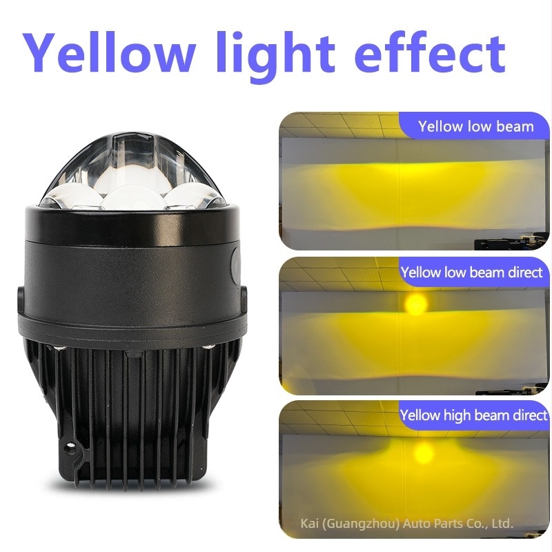 X5 LED de ceață cu trei fascicule, 3 inchi, 65W, impermeabile, lentilă cu laser, fascicul lung și scurt integrat