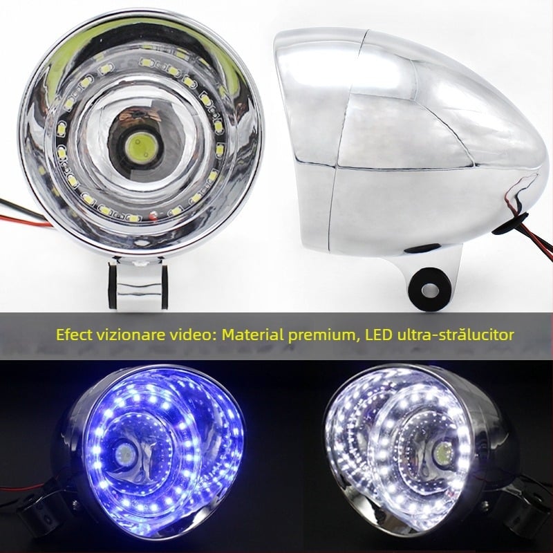 Lampa LED de ceață pentru motocicletă – universală, pentru cruiser și off-road, far auxiliar cu LED
