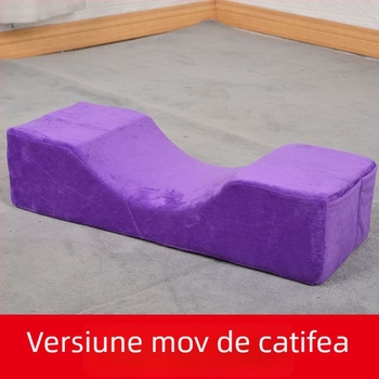 Pernă în formă de U pentru masă de lucru la extensii gene, umplutură din spumă cu memorie, husă din velur cristal, susținere cervicală pentru somn pe o parte, adulți