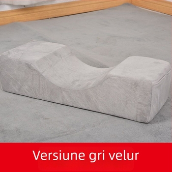 Pernă în formă de U din spumă cu memorie, țesătură velur cristal, pentru adulți, greutate până la 0,5 kg