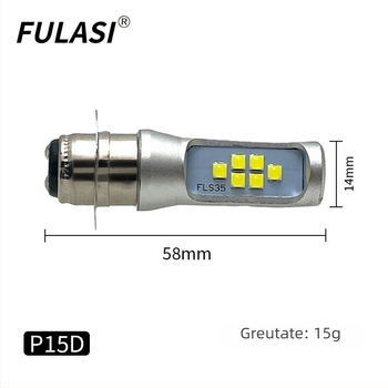 Lumini LED pentru motocicletă, model H6(P15D)/BA20D/H4, 12W, AC/DC 10-60V, 800-1000LM