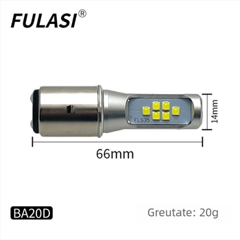 Lumini LED pentru motocicletă, model H6(P15D)/BA20D/H4, 12W, AC/DC 10-60V, 800-1000LM