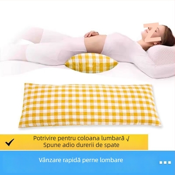 Perne lombare pentru dormit, cu umplere din coji de hrișcă, husă din fibre de viscose, țesătură