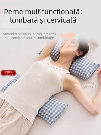 Perne lombare pentru dormit, cu umplere din coji de hrișcă, husă din fibre de viscose, țesătură