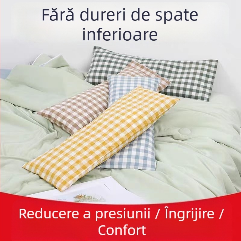 Perne lombare pentru dormit, cu umplere din coji de hrișcă, husă din fibre de viscose, țesătură