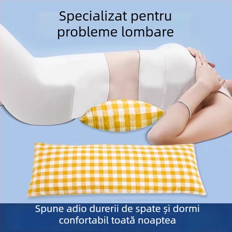 Perne lombare pentru dormit, cu umplere din coji de hrișcă, husă din fibre de viscose, țesătură