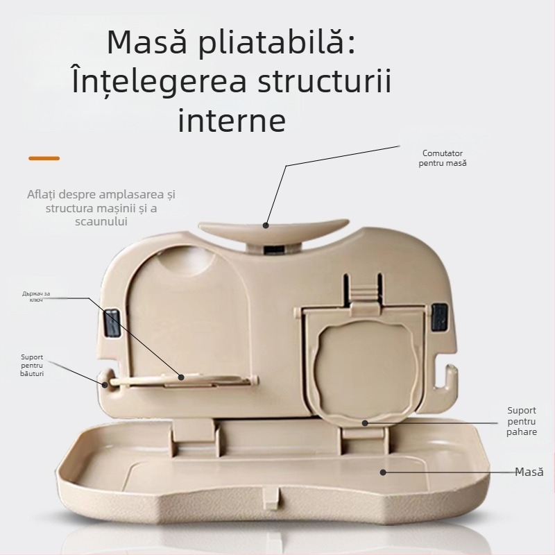 Masă pliabilă pentru mașină — plastic, montaj pe perete, RS