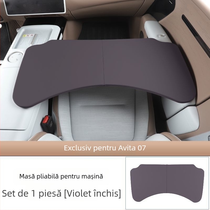 Masă auto pliabilă pentru scaunul din față, pentru pasager/copilot, masă de dining, compatibilă cu seria Avita 07