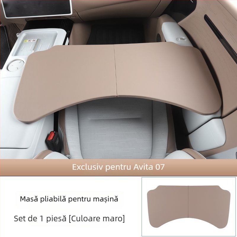 Masă auto pliabilă pentru scaunul din față, pentru pasager/copilot, masă de dining, compatibilă cu seria Avita 07