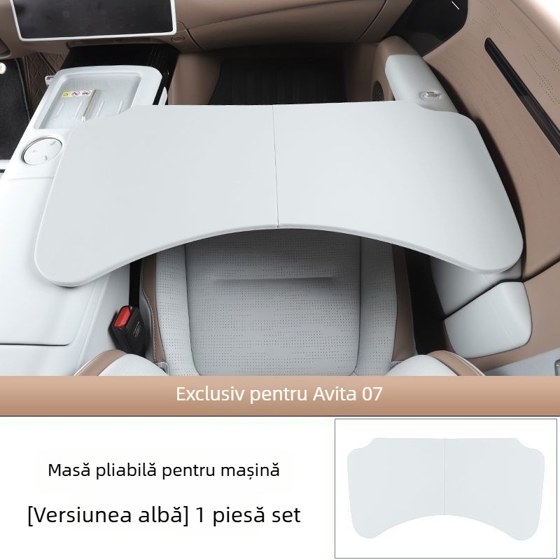 Masă auto pliabilă pentru scaunul din față, pentru pasager/copilot, masă de dining, compatibilă cu seria Avita 07