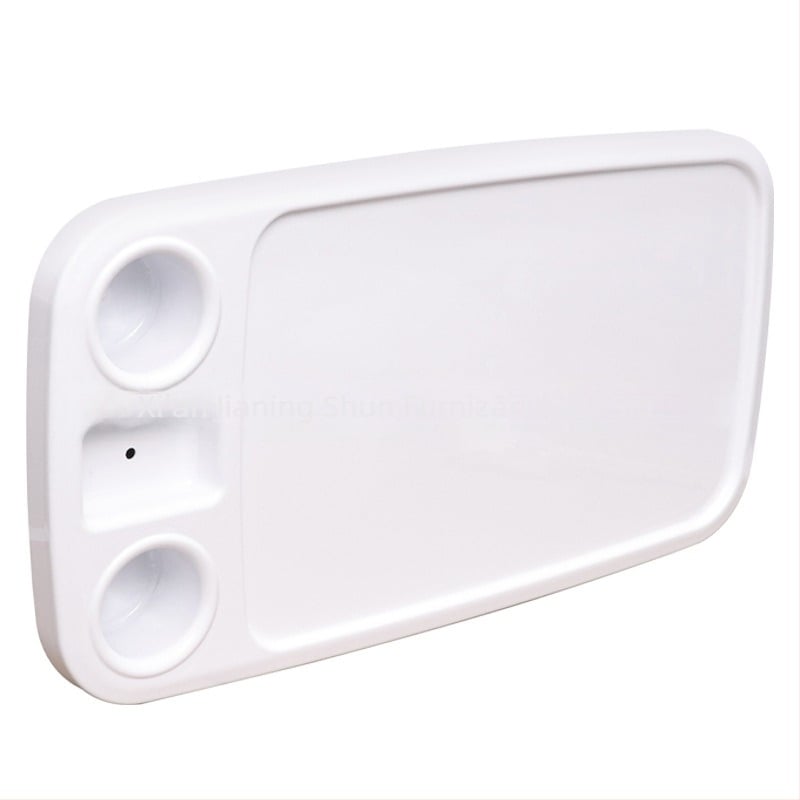 Jia Ningshun Masă RV dreptunghiulară cu ridicare, slot pentru 2 cești, ABS Plastic, detașabilă, instalare tip card