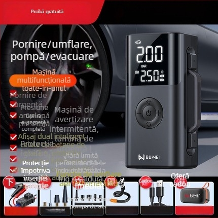 Buwei pompă de aer gonflabilă și demaror de urgență – sursă de alimentare all-in-one cu aprindere electrică