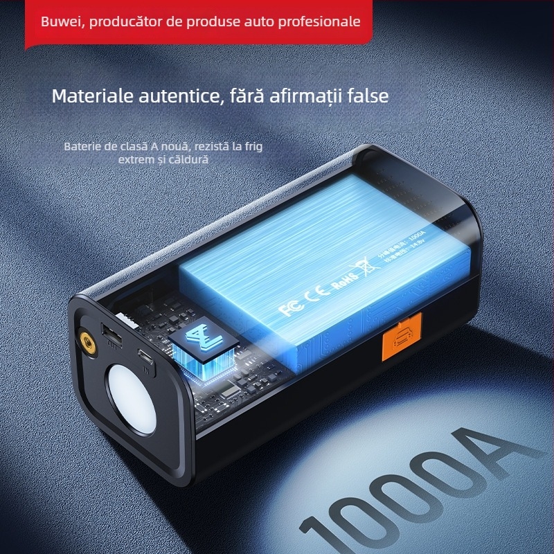 Buwei pompă de aer gonflabilă și demaror de urgență – sursă de alimentare all-in-one cu aprindere electrică