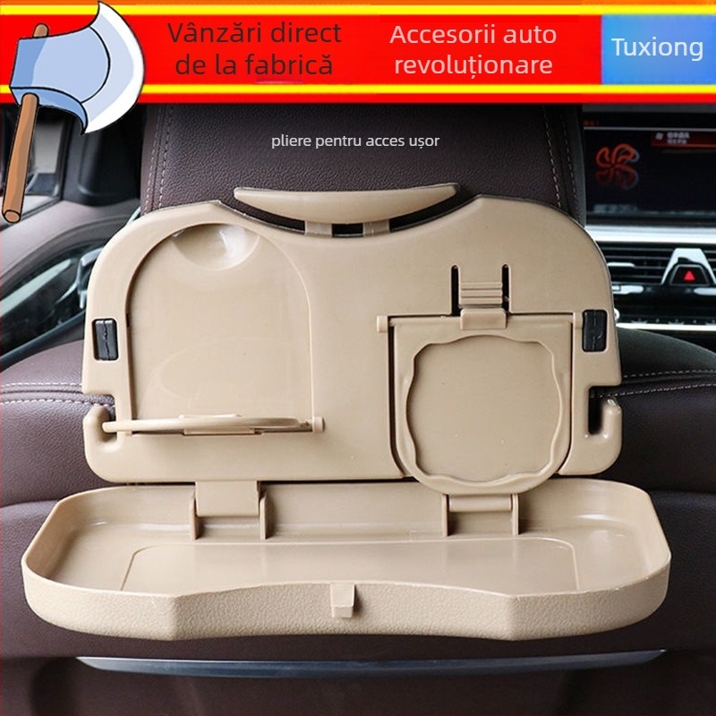 Masă pliabilă pentru spatele scaunului din mașină, din ABS plastic, pliabilă și portabilă, potrivită pentru masă, laptop și studiu