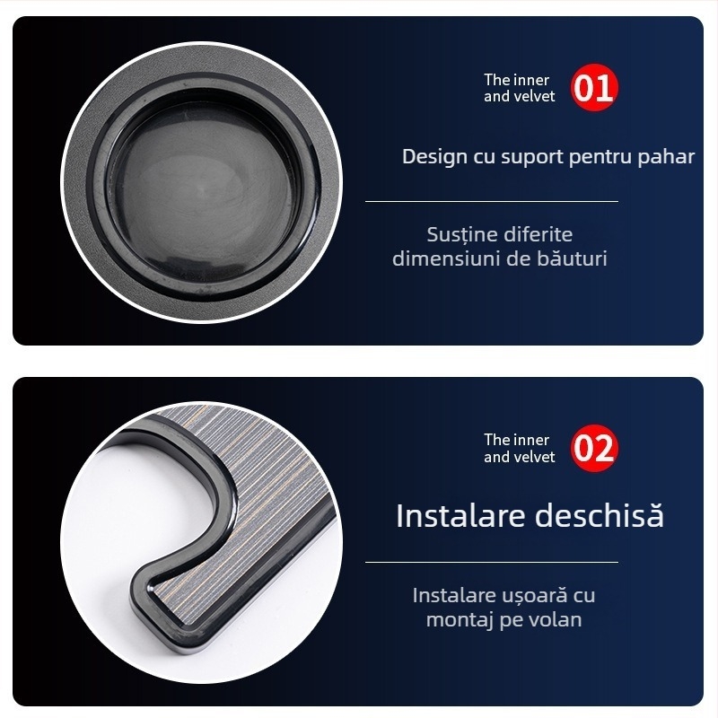 Masă de bord pentru mașină cu suport pentru volan – masă de birou portabilă universală, Jumeng, multifuncțională