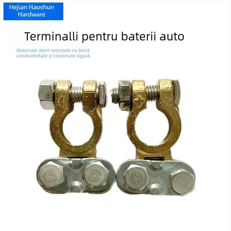 Clema de conectare pentru baterie auto din aliaj de aluminiu, cu placare cu cupru, model 21, Haoshun