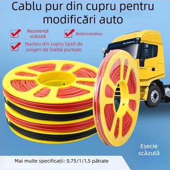 Cablu auto rezistent la temperatură pentru farurile laterale ale camionului – tensiune redusă, miez din cupru pur, standard GB