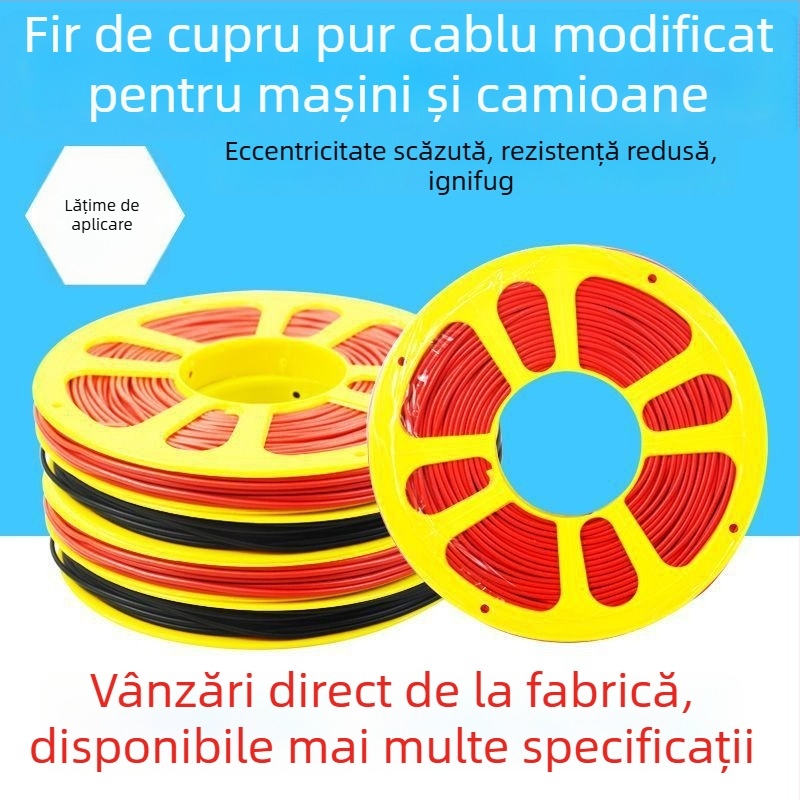 Cablu auto rezistent la temperatură pentru farurile laterale ale camionului – tensiune redusă, miez din cupru pur, standard GB