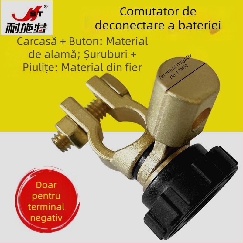 Întrerupător de deconectare a bateriei auto cu clips de terminal și conector, protecție baterie, anti-scurgeri