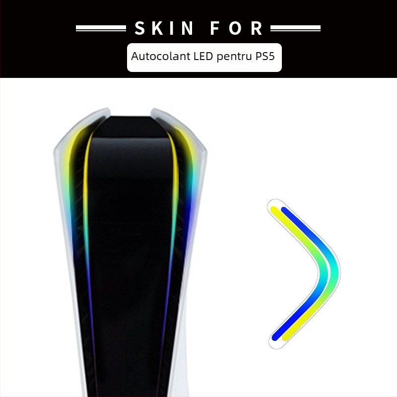 Film protector PS5 cu bandă LED în gradient, PVC 0,1 mm, impermeabil, anti-murdărire, personalizare